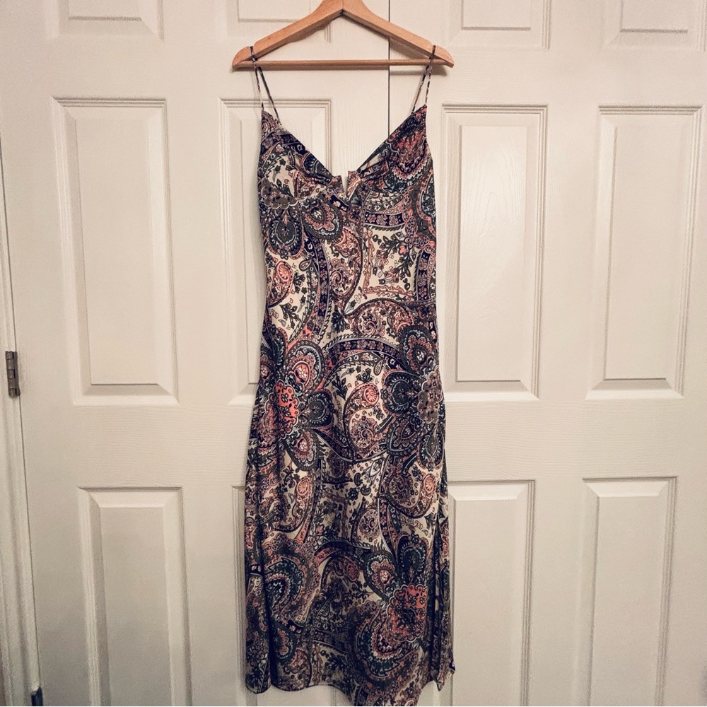 ACOA Paisley Print Spaghetti Strap Dress